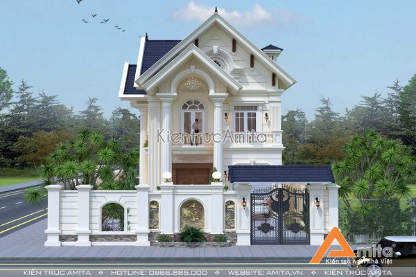 Mẫu biệt thự 2 tầng tân cổ điển Pháp tinh tế sang trọng BT22104