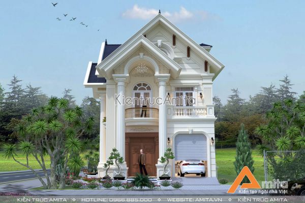 Mẫu biệt thự 2 tầng tân cổ điển Pháp tinh tế sang trọng BT22104