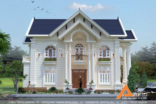 Mẫu biệt thự 2 tầng tân cổ điển Pháp tinh tế sang trọng BT22104