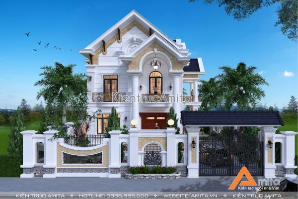Mẫu biệt thự tân cổ điển mái Thái sang trọng - BT22107
