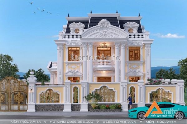 Mẫu biệt thự kiểu Pháp 2 tầng đẹp ấn tượng (CĐT: Ông Văn - Ba Vì) BT22119