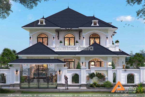 Thiết kế biệt thự mái Thái 2 tầng (CĐT: bà Hường - Vũng Tàu) BT22165