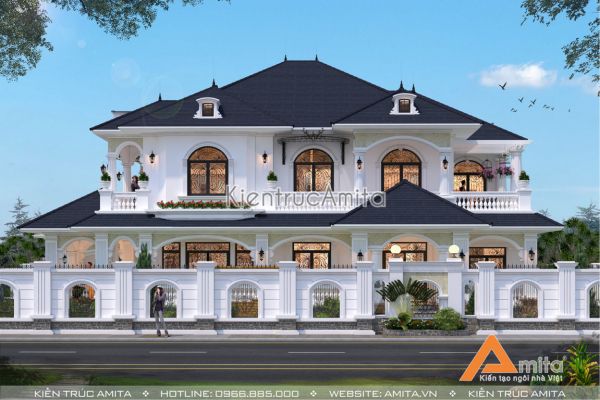 Thiết kế biệt thự mái Thái 2 tầng (CĐT: bà Hường - Vũng Tàu) BT22165