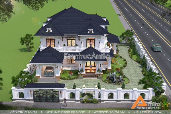 Thiết kế biệt thự mái Thái 2 tầng (CĐT: bà Hường - Vũng Tàu) BT22165