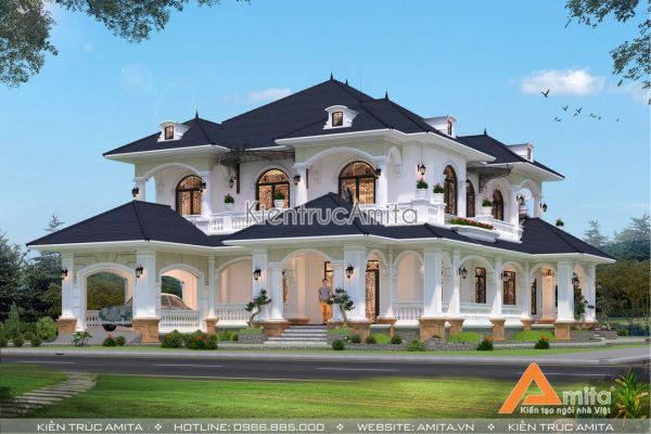 Thiết kế biệt thự mái Thái 2 tầng (CĐT: bà Hường - Vũng Tàu) BT22165