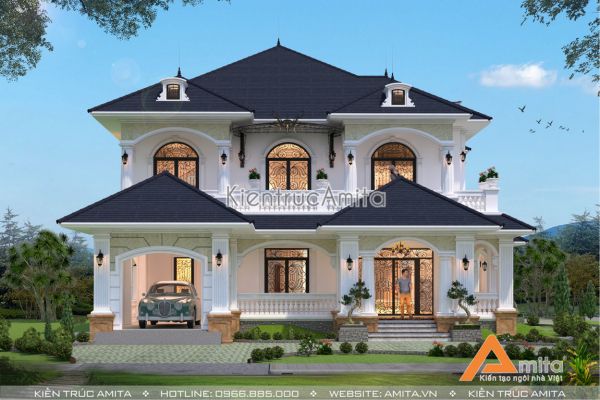 Thiết kế biệt thự mái Thái 2 tầng (CĐT: bà Hường - Vũng Tàu) BT22165