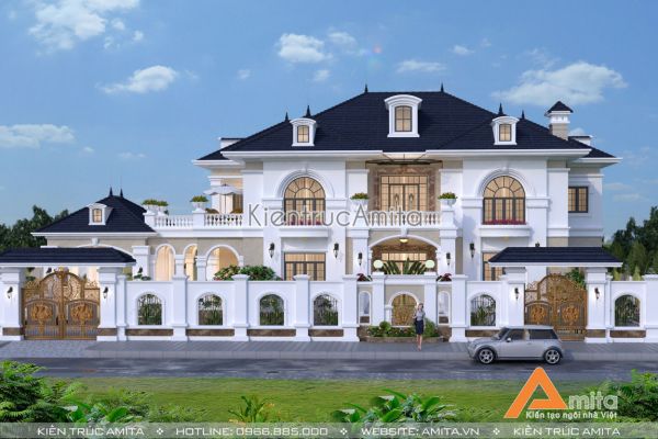 Mẫu nhà biệt thự 2 tầng mái Thái tân cổ điển đẹp tại Hà Tĩnh BT22173