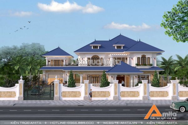 Thiết kế biệt thự 2 tầng tân cổ điển đẹp tại Đà Nẵng BT22174