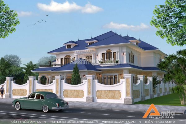 Thiết kế biệt thự 2 tầng tân cổ điển đẹp tại Đà Nẵng BT22174