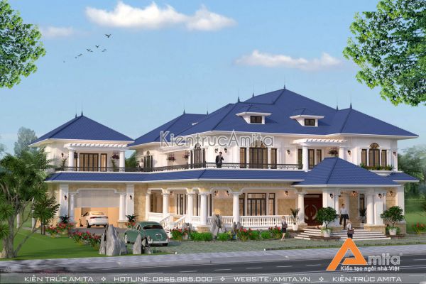 Thiết kế biệt thự 2 tầng tân cổ điển đẹp tại Đà Nẵng BT22174