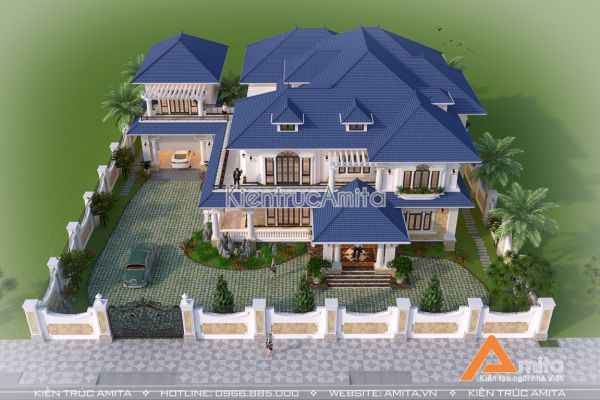 Thiết kế biệt thự 2 tầng tân cổ điển đẹp tại Đà Nẵng BT22174