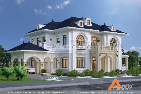 Mẫu biệt thự 2 tầng tân cổ điển đẹp tại Lạng Sơn BT22182