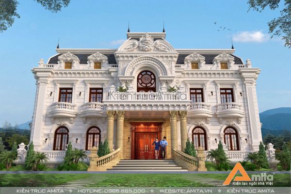 Mãn nhãn với thiết kế dinh thự biệt thự 2 tầng cổ điển BT22279