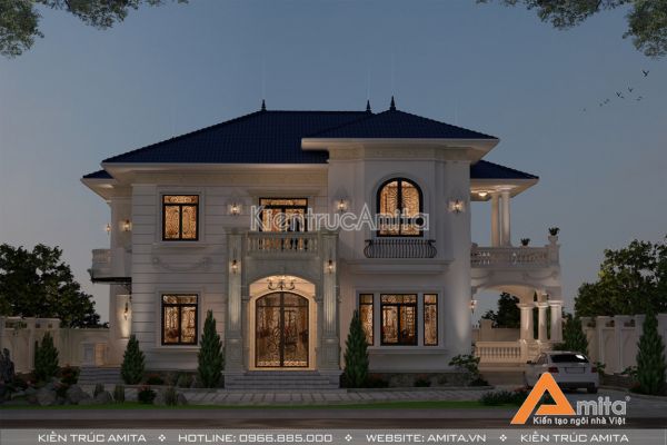 Mẫu biệt thự nhà vườn 2 tầng tân cổ điển BT22292
