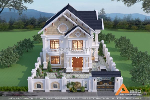 Thiết kế biệt thự đẹp 2 tầng tân cổ điển ấn tượng BT22293