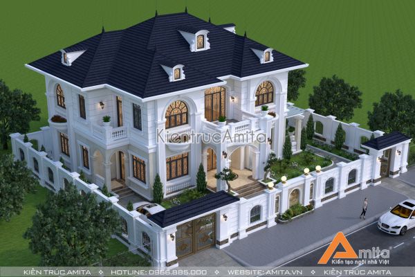 Mẫu nhà biệt thự 2 tầng 200m2 (CĐT: Ông Hùng - Lạng Sơn) BT22302