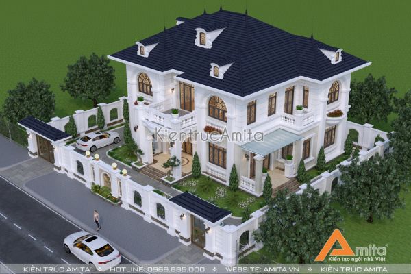 Mẫu nhà biệt thự 2 tầng 200m2 (CĐT: Ông Hùng - Lạng Sơn) BT22302