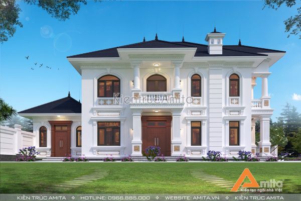 Mê mẩn với mẫu thiết kế biệt thự 2 tầng tân cổ điển BT22312
