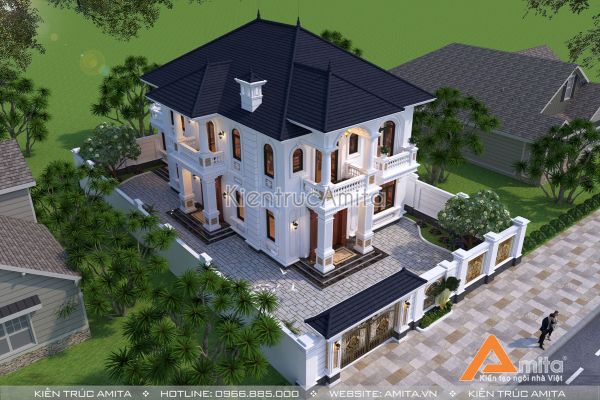 Mê mẩn với mẫu thiết kế biệt thự 2 tầng tân cổ điển BT22312