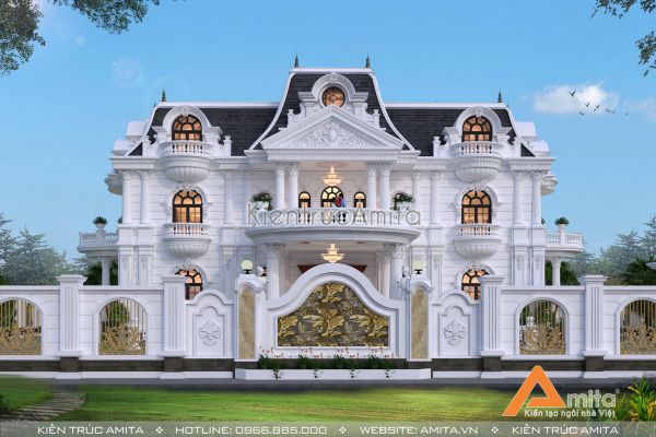 Amita chia sẻ bí quyết thiết kế biệt thự kiến trúc Pháp 2 tầng BT22320 thu hút