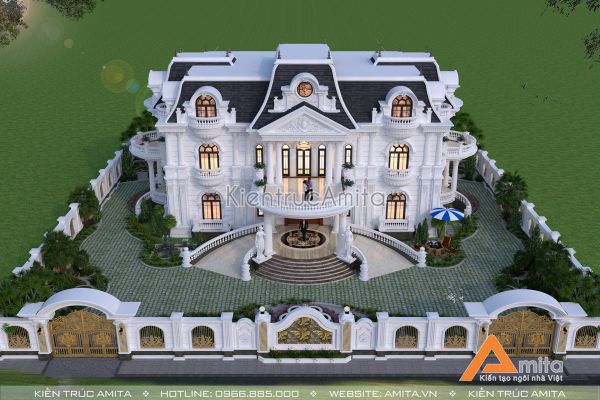 Amita chia sẻ bí quyết thiết kế biệt thự kiến trúc Pháp 2 tầng BT22320 thu hút