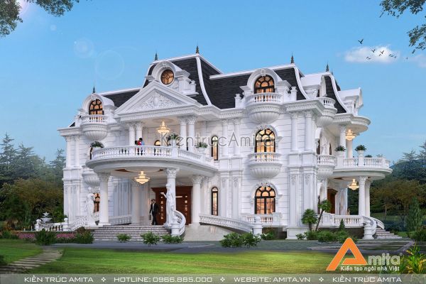 Amita chia sẻ bí quyết thiết kế biệt thự kiến trúc Pháp 2 tầng BT22320 thu hút