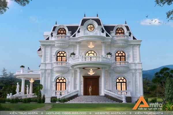 Amita chia sẻ bí quyết thiết kế biệt thự kiến trúc Pháp 2 tầng BT22320 thu hút