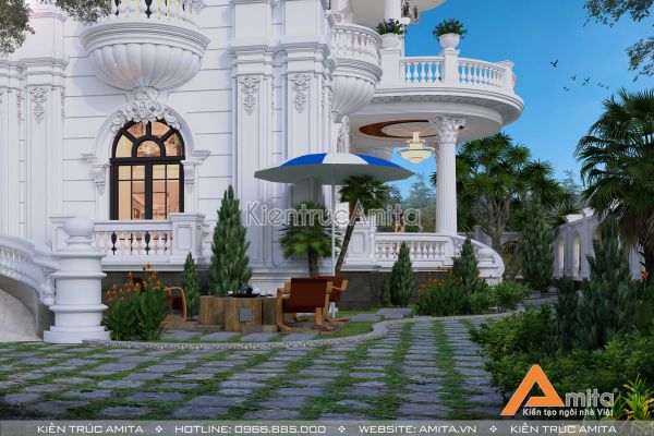 Amita chia sẻ bí quyết thiết kế biệt thự kiến trúc Pháp 2 tầng BT22320 thu hút