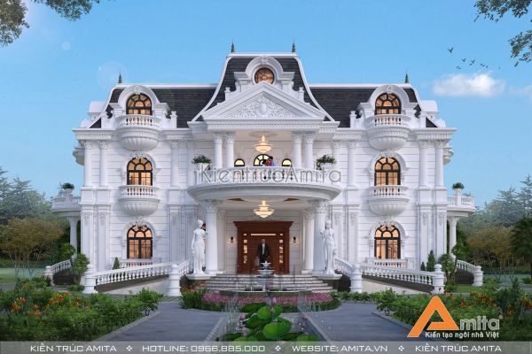 Amita chia sẻ bí quyết thiết kế biệt thự kiến trúc Pháp 2 tầng BT22320 thu hút