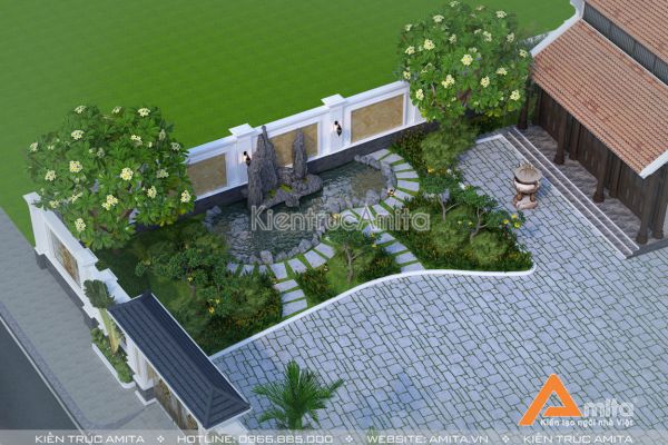 Thiết kế biệt thự 2 tầng tân cổ điển mặt tiền 11,5m BT22322