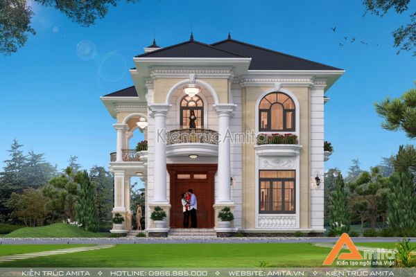 Mẫu biệt thự tân cổ điển 2 tầng đẹp tại Thái Nguyên BT22326