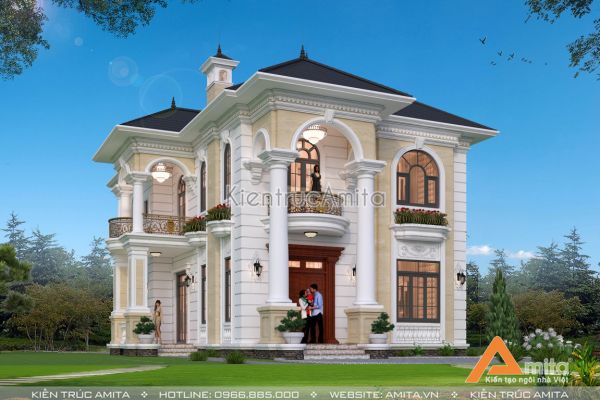 Mẫu biệt thự tân cổ điển 2 tầng đẹp tại Thái Nguyên BT22326