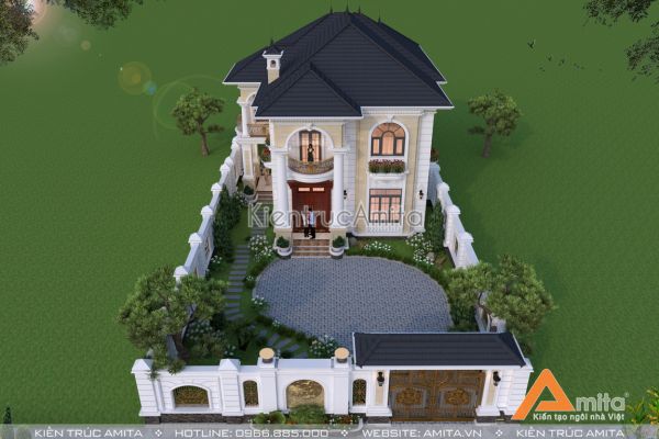Mẫu biệt thự tân cổ điển 2 tầng đẹp tại Thái Nguyên BT22326