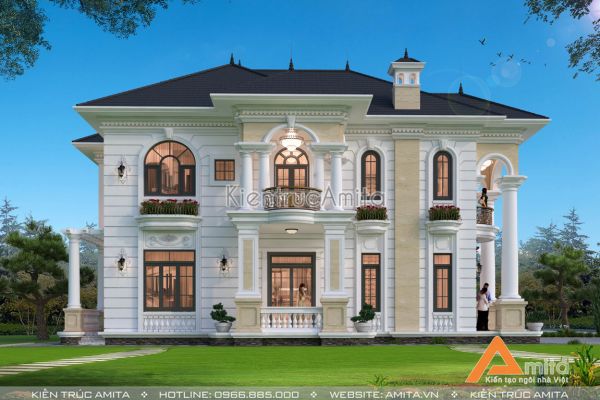 Mẫu biệt thự tân cổ điển 2 tầng đẹp tại Thái Nguyên BT22326
