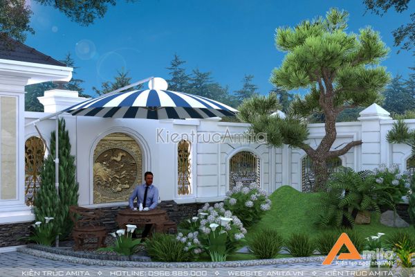 Mẫu biệt thự tân cổ điển 2 tầng đẹp tại Thái Nguyên BT22326