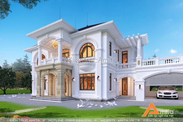 Thiết kế nhà đẹp 2 tầng tân cổ điển tiện nghi sang trọng BT22331