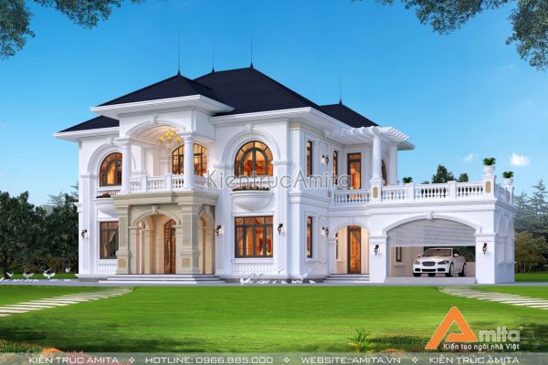 Thiết kế nhà đẹp 2 tầng tân cổ điển tiện nghi sang trọng BT22331