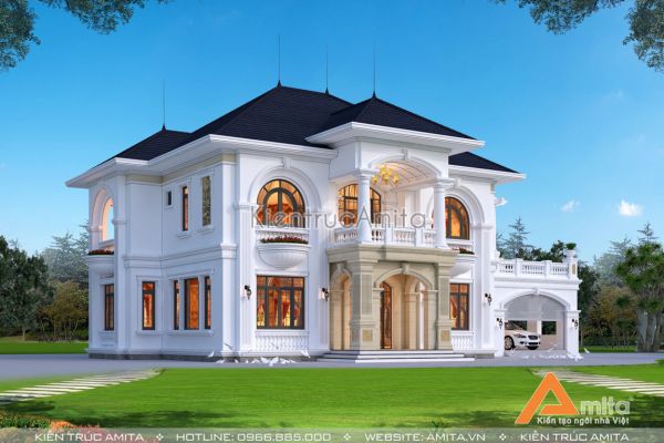 Thiết kế nhà đẹp 2 tầng tân cổ điển tiện nghi sang trọng BT22331