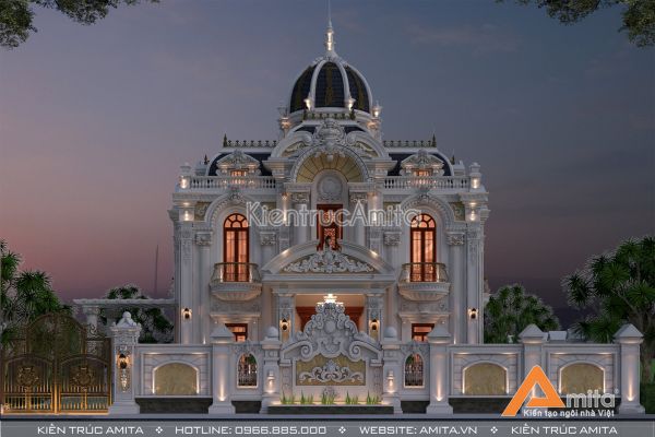 Biệt thự lâu đài cổ điển Pháp 2 tầng đẹp tại Hà Tĩnh BT23316