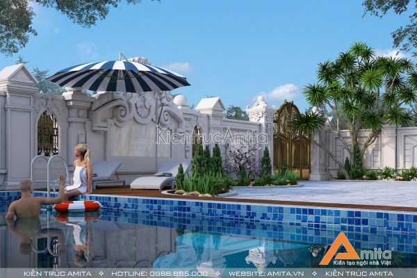 Biệt thự lâu đài cổ điển Pháp 2 tầng đẹp tại Hà Tĩnh BT23316