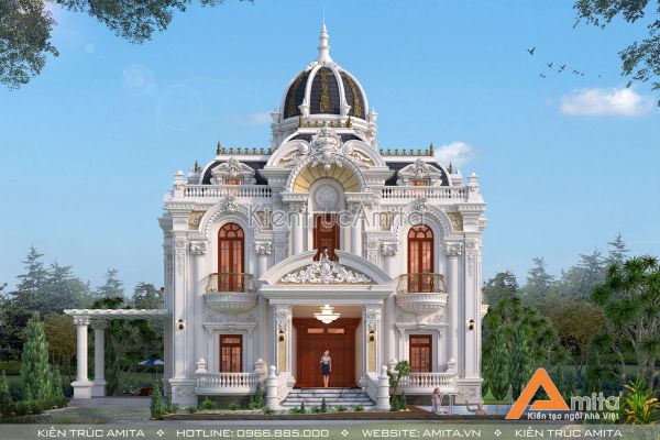 Biệt thự lâu đài cổ điển Pháp 2 tầng đẹp tại Hà Tĩnh BT23316