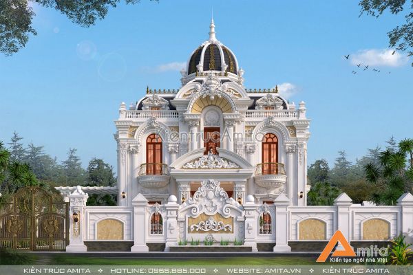 Biệt thự lâu đài cổ điển Pháp 2 tầng đẹp tại Hà Tĩnh BT23316