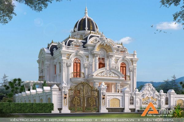 Biệt thự lâu đài cổ điển Pháp 2 tầng đẹp tại Hà Tĩnh BT23316