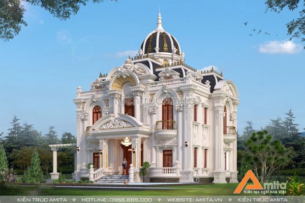 Biệt thự lâu đài cổ điển Pháp 2 tầng đẹp tại Hà Tĩnh BT23316