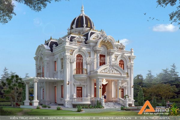 Biệt thự lâu đài cổ điển Pháp 2 tầng đẹp tại Hà Tĩnh BT23316