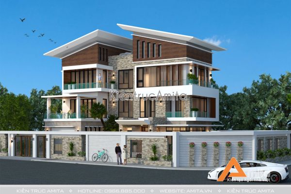 Thiết kế biệt thự 3 tầng phong cách hiện đại (CĐT: ông Hải - Vĩnh Phúc) BT31021