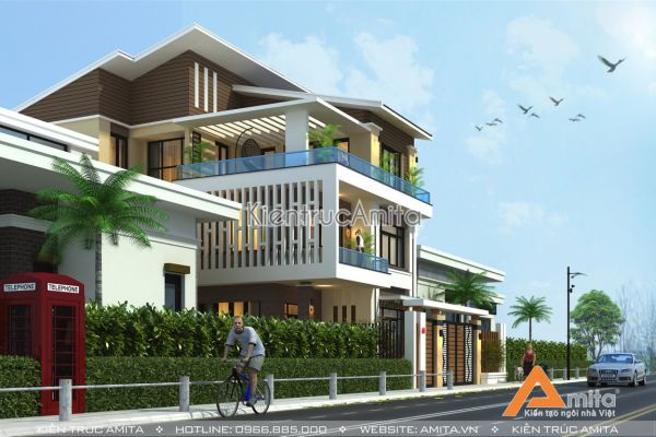 Mẫu thiết kế biệt thự hiện đại 3 tầng đẹp ấn tượng - BT31061