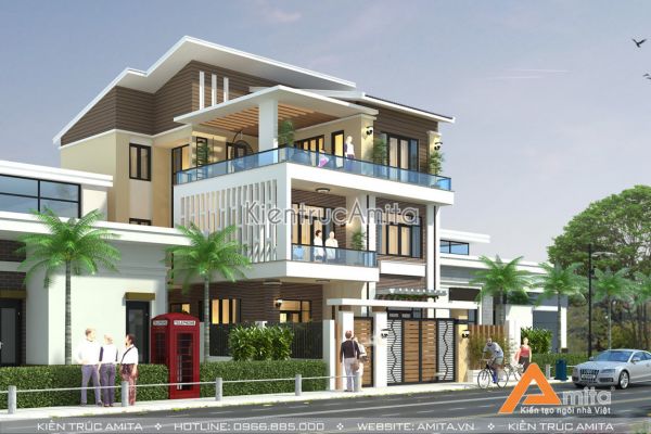 Mẫu thiết kế biệt thự hiện đại 3 tầng đẹp ấn tượng - BT31061