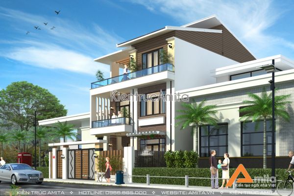 Mẫu thiết kế biệt thự hiện đại 3 tầng đẹp ấn tượng - BT31061