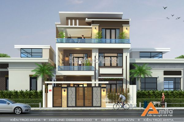 Mẫu thiết kế biệt thự hiện đại 3 tầng đẹp ấn tượng - BT31061
